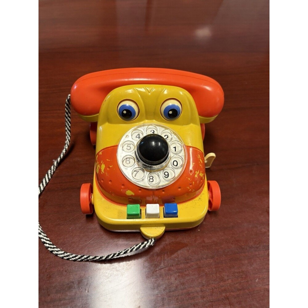 Vintage Blue Box 1979 Phone Coin Bank Interactive Kids Toy.